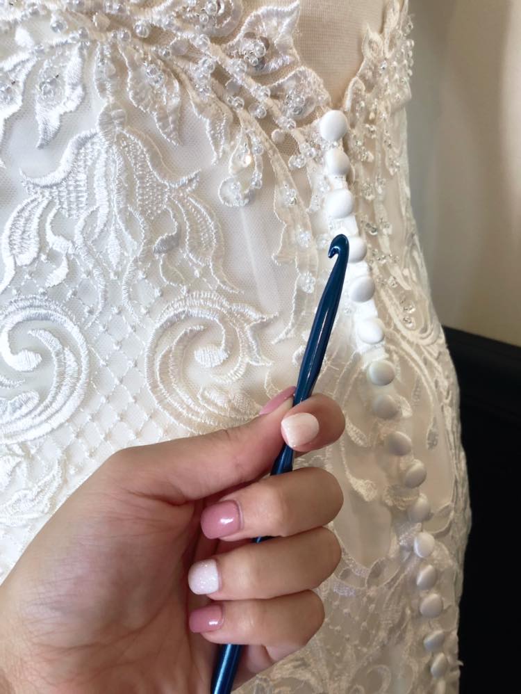 crochet hook for wedding dress buttons Day Tip! Does your have a lot of gorgeous buttons? Don't let your mom or bridesmaids suffer through buttoning all of them…bring a hook! They'll thank you over and have tool for wedding S/S 2026 Size:13-14 years Nakpunar crochet Blue Dress Girl on