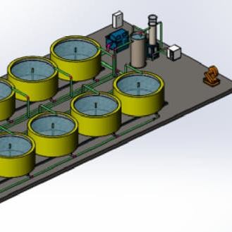 RAS fish farm & shrimp farm