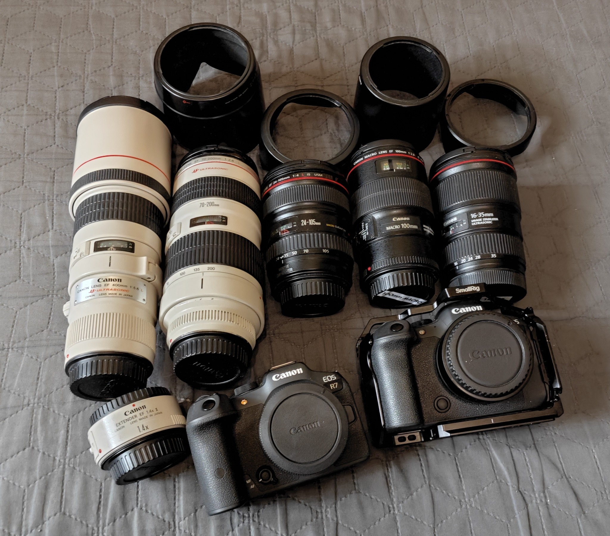 Canon R6 Mark II setup with EF lenses
