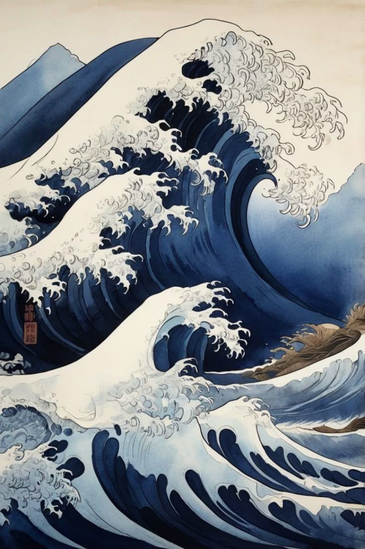 水彩画「北条湾」 Japanese watercolor painting of the sea