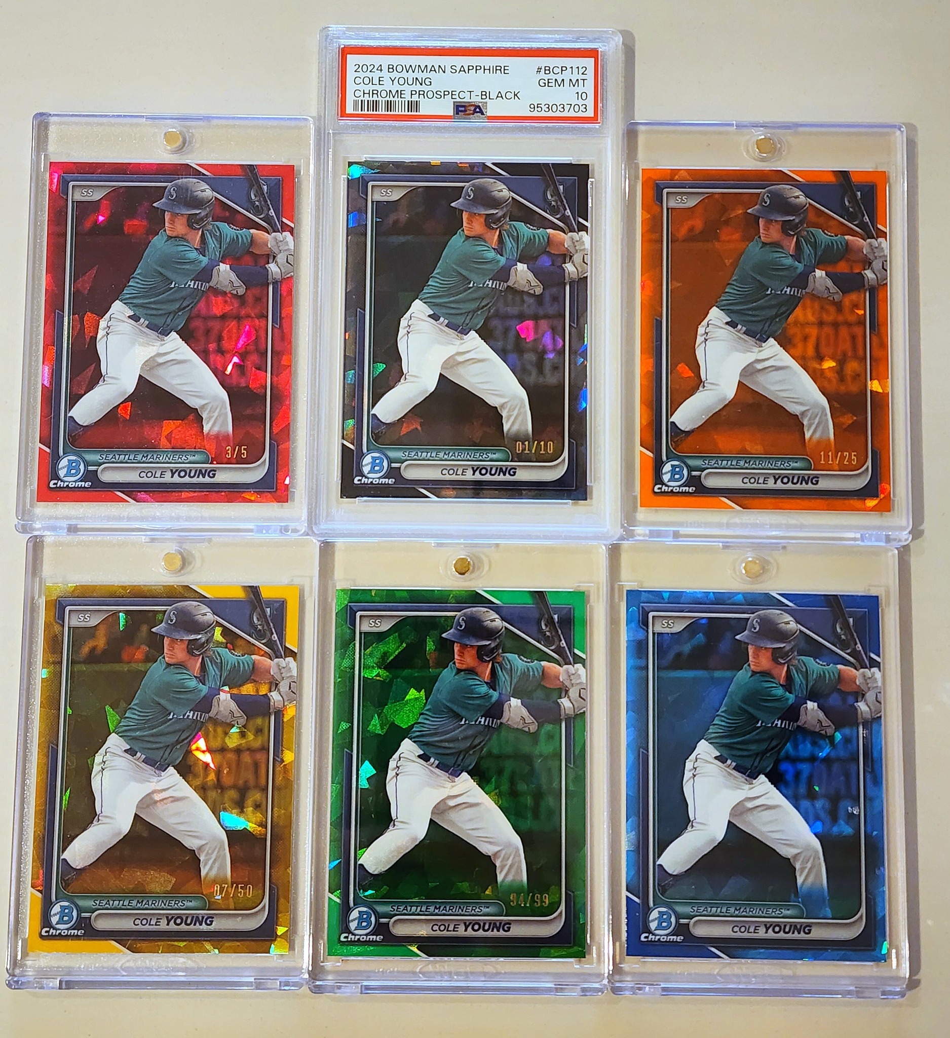 Cole Young 2024 Bowman rainbows collection