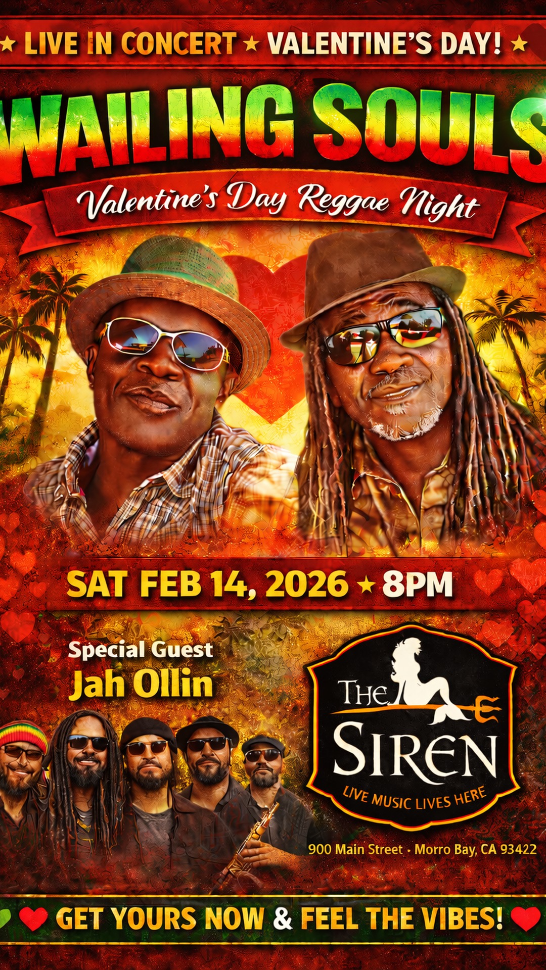 Reggae Legends The Wailing Souls w/Jah Ollin Band At The Siren Morro Bay