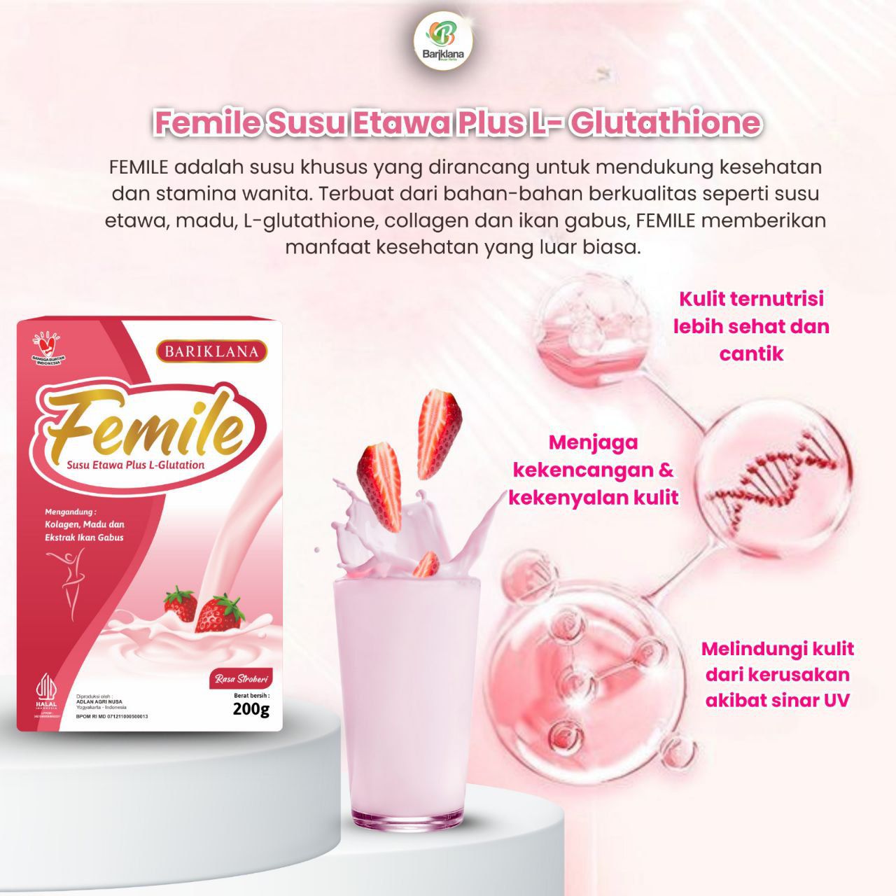 Susu femile plus L- Glutathione mendukung kecantikan dan kesehatan wanita dari dalam🌿🤗