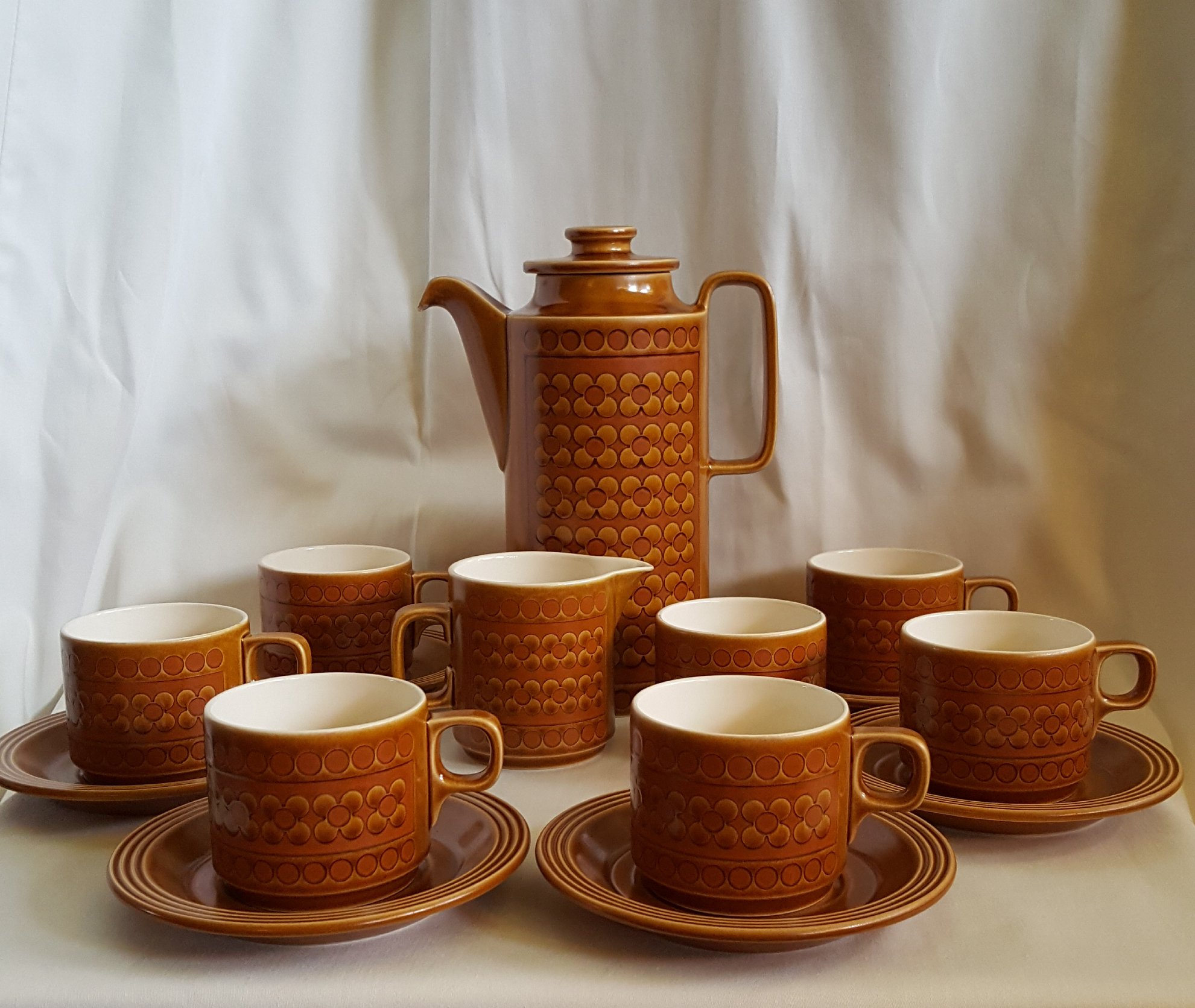Set of 6 Vintage Hornsea tea cups / mugs from the 1970s in the
