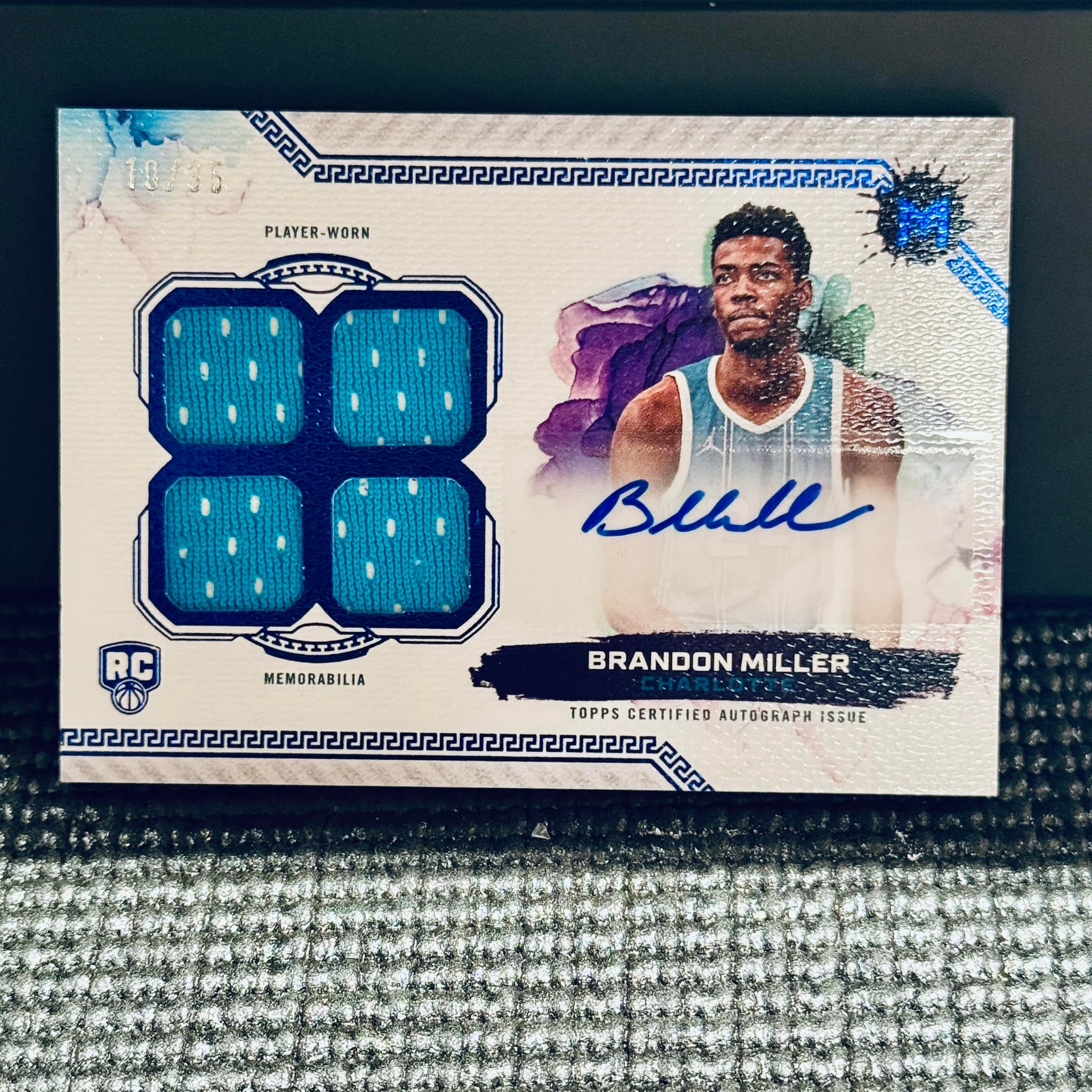 2024 Topps Brandon Miller RC quad patch auto