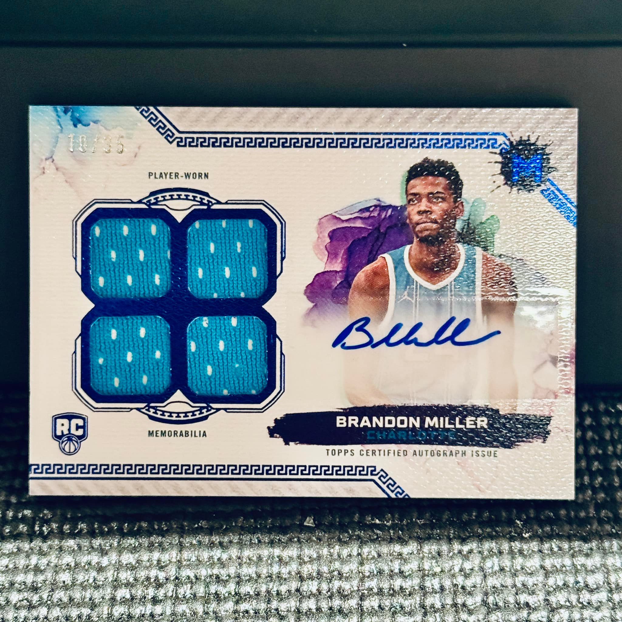 2024 Topps Brandon Miller RC quad patch auto
