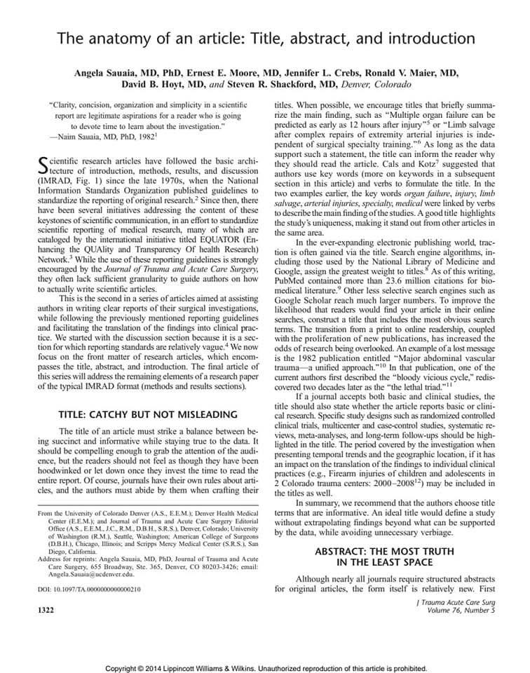 RESEARCH SCHOLAR ALERTS | The anatomy of an article: Title, abstract ...