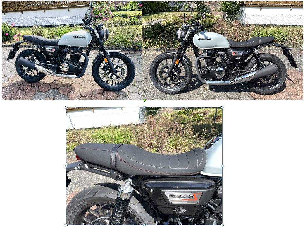 Honda GB350S seat update with black and brown cowhide leather