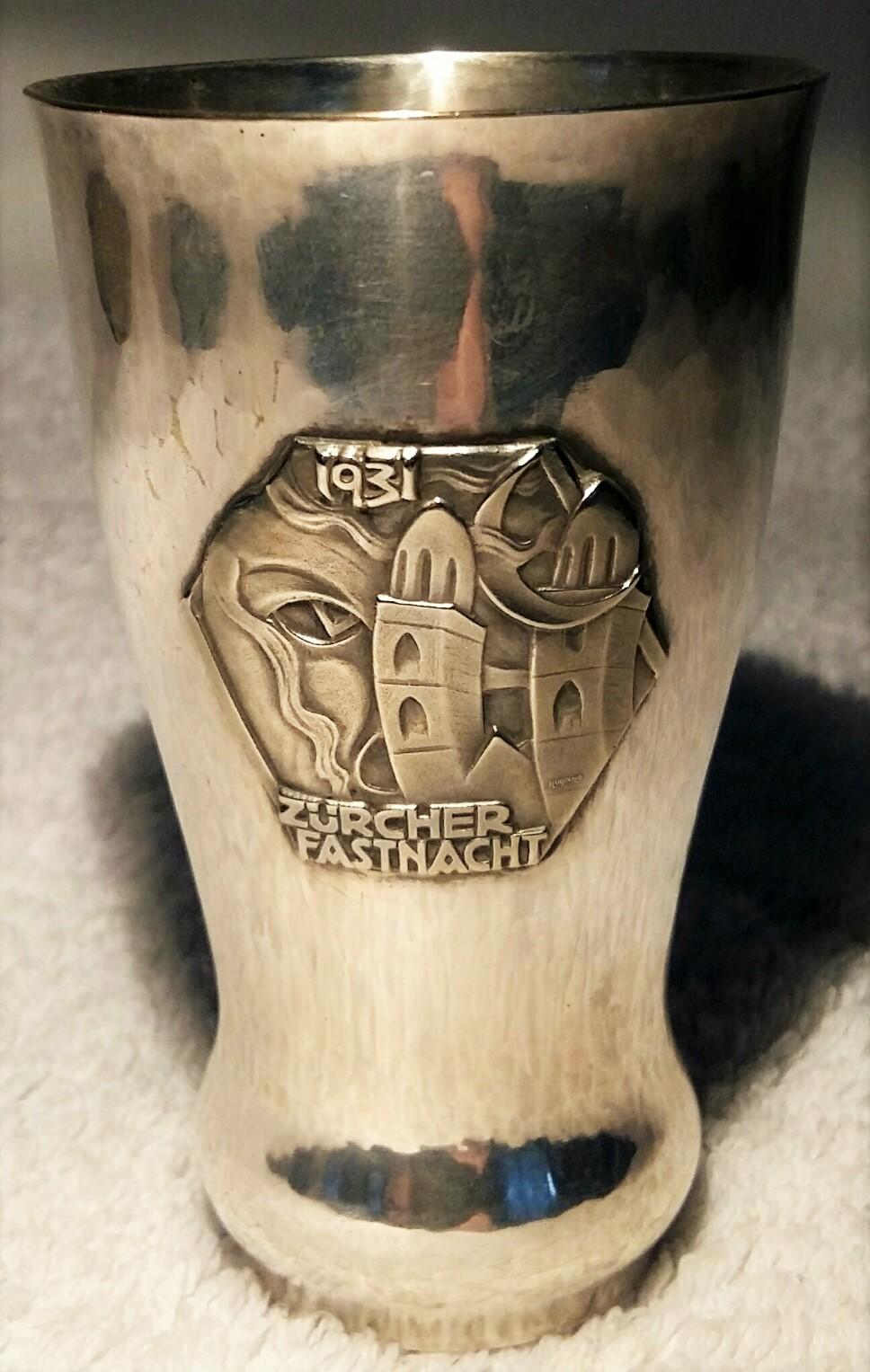 Art Deco GERMAN SILVER-PLATED 'ZEPPELIN' COCKTAIL SHAKER DESIGNED