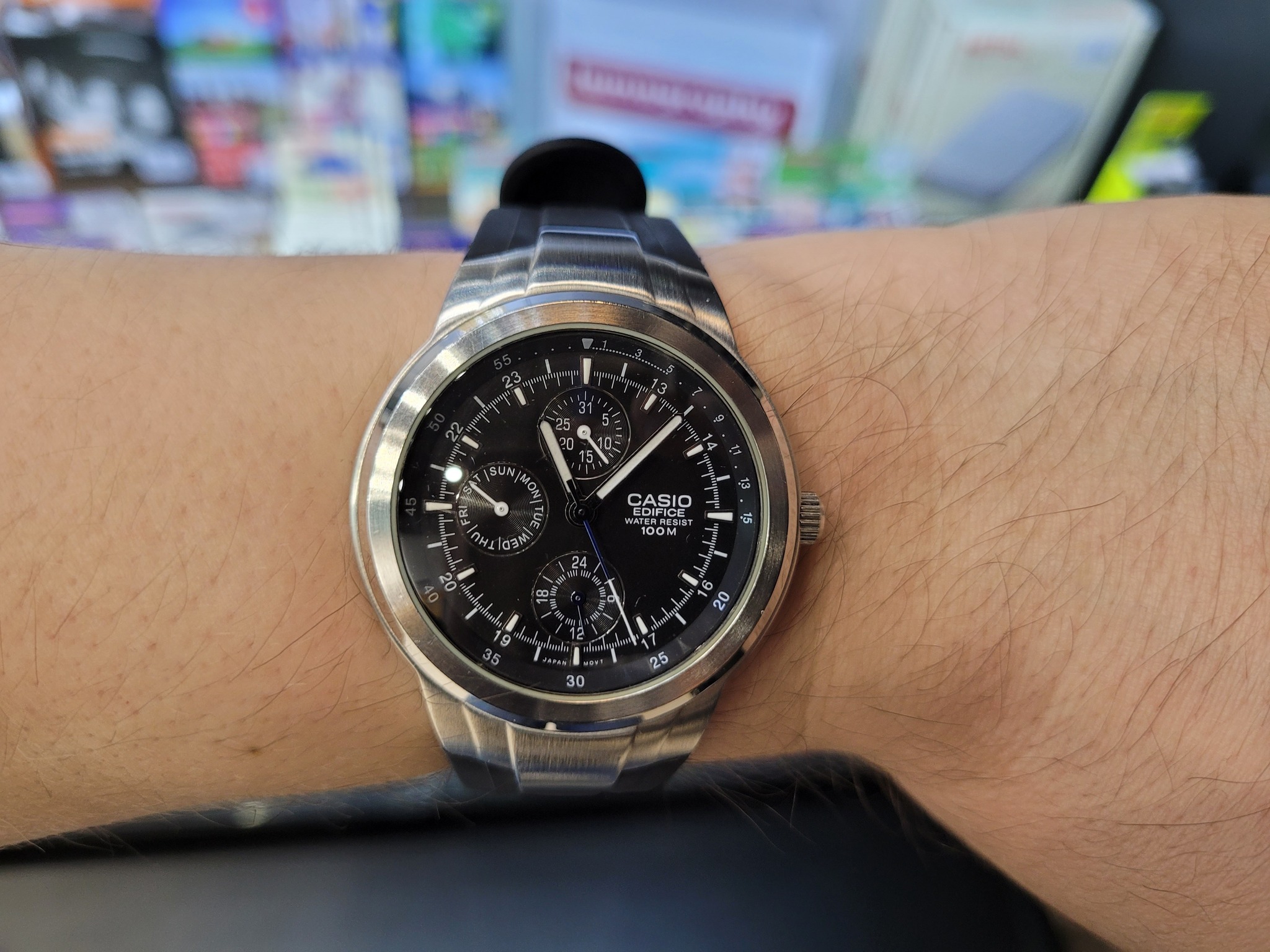 Edifice EF-305 with 1794 caliber. Not very popular and cheap but I 