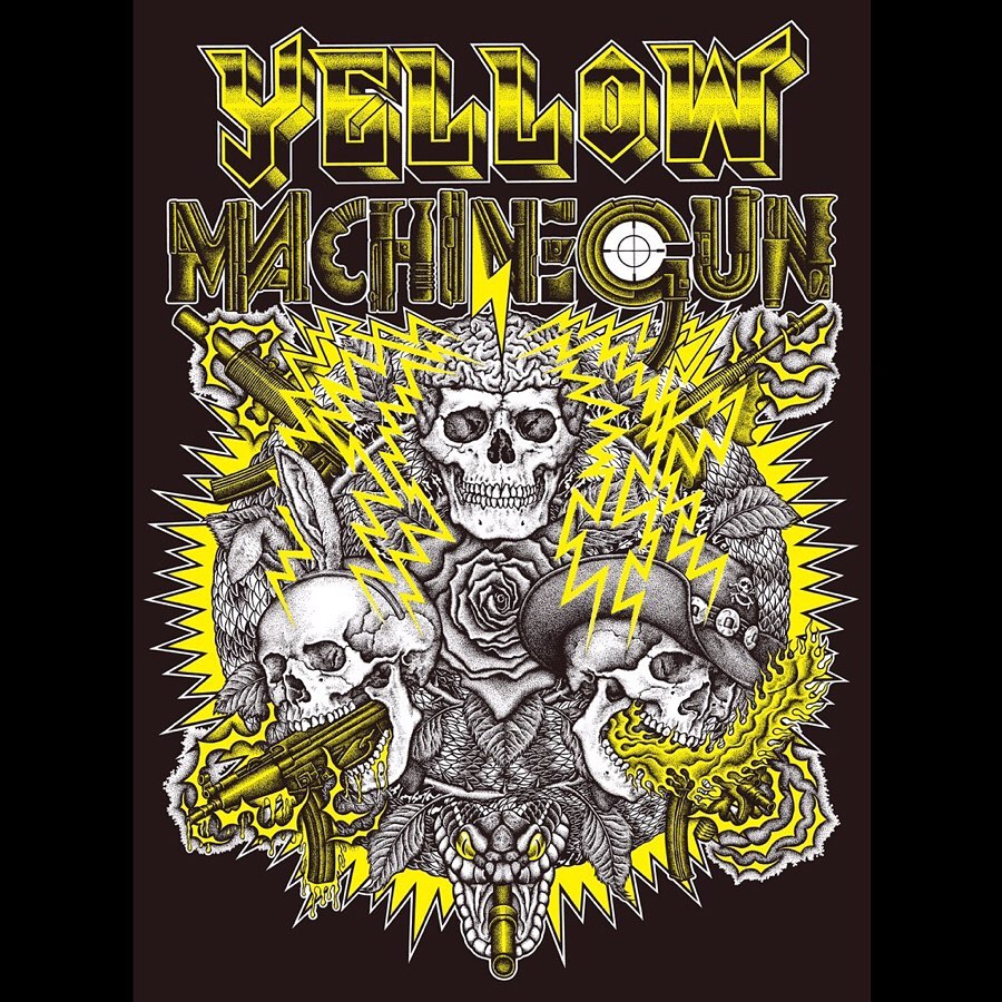 レア　美品　少年ナイフ Yellow Machinegun Tシャツ　黒　L イエマシNew Tシャツ期間限定通信販売決定‼️ 和歌山が世界に誇る