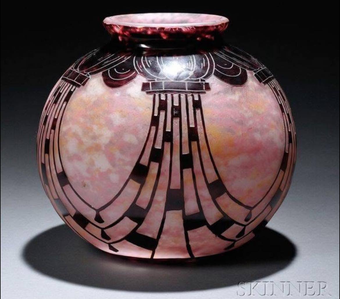Le Verre Francais art deco vase by Charles Schneider