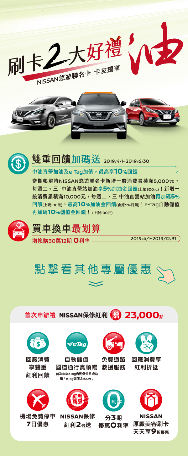 Nissan Nissan告訴你 開車用車哪張信用卡幫你省最多 開越多賺越多 越刷越過癮 越刷越省錢 Facebook