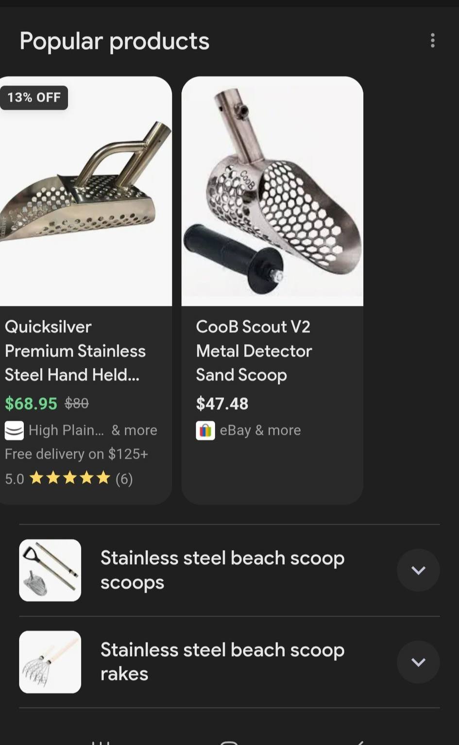 CooB Stainless Steel Sand Scoop For Metal Detecting - Heavy Duty Hunting Tool V2 G 527650