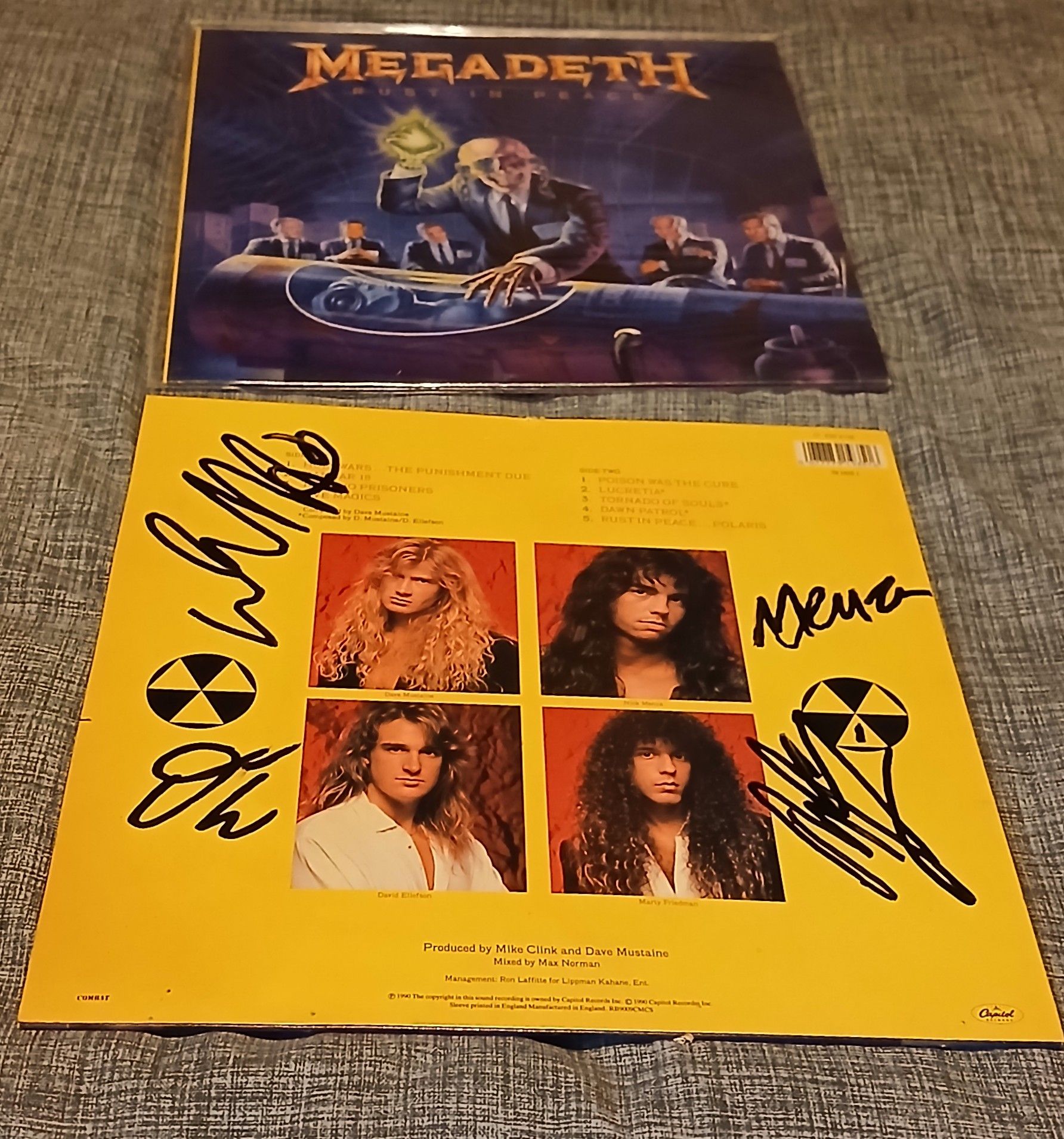My signed Rust in Peace l.p. outer sleave.