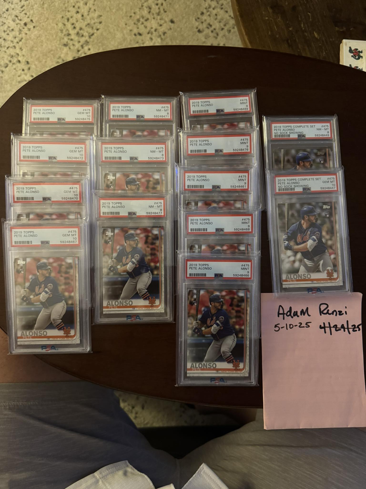 2019 Topps Pete Alonso RC PSA 10 baseball card auction