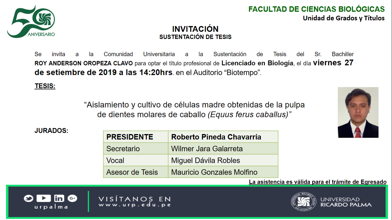Se invita a la... - Facultad de Ciencias Biológicas URP | Facebook