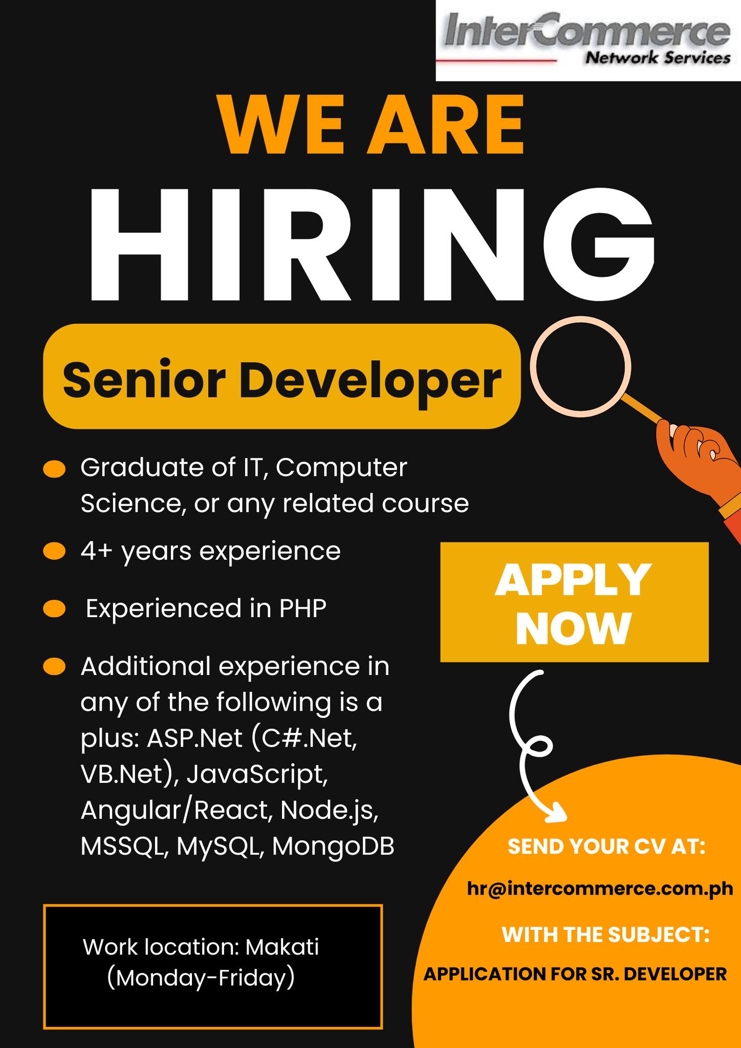 PHILIPPINES IT GROUP (JOBS, BPO, AND MORE) | We are hiring a Senior ...