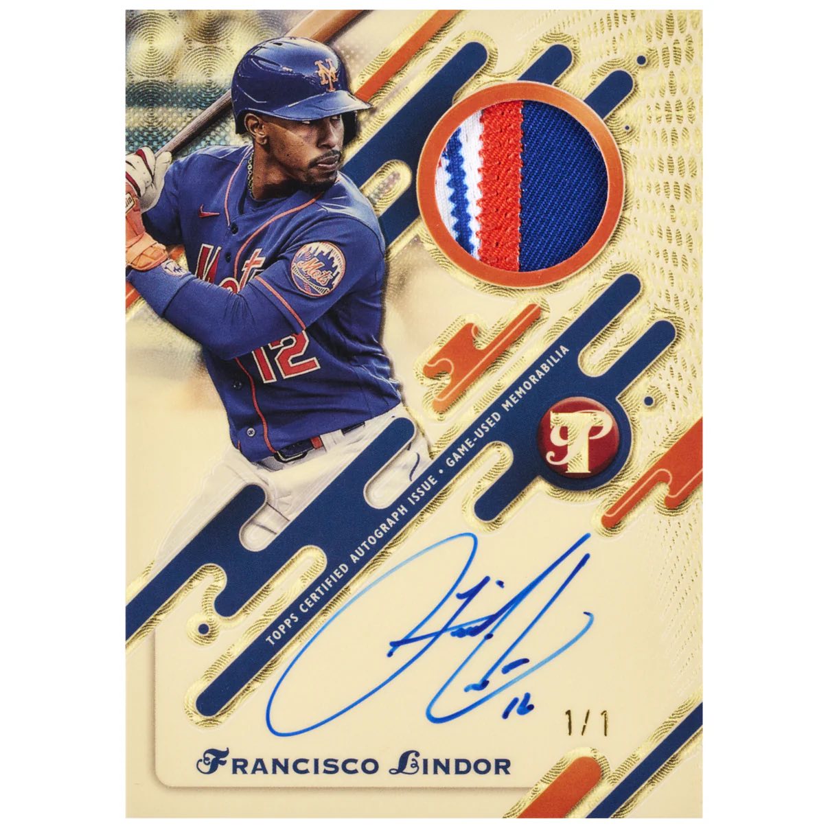 Francisco Lindor superfractor autograph patch