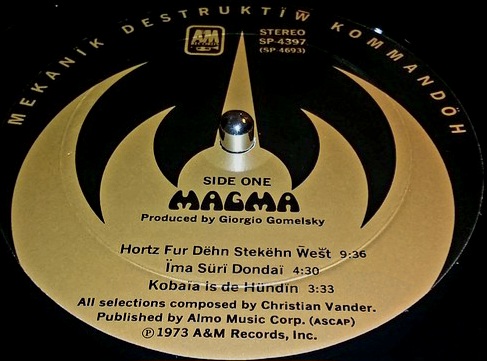 Magma's 1973 album Mekanik Destruktiw Kommandoh