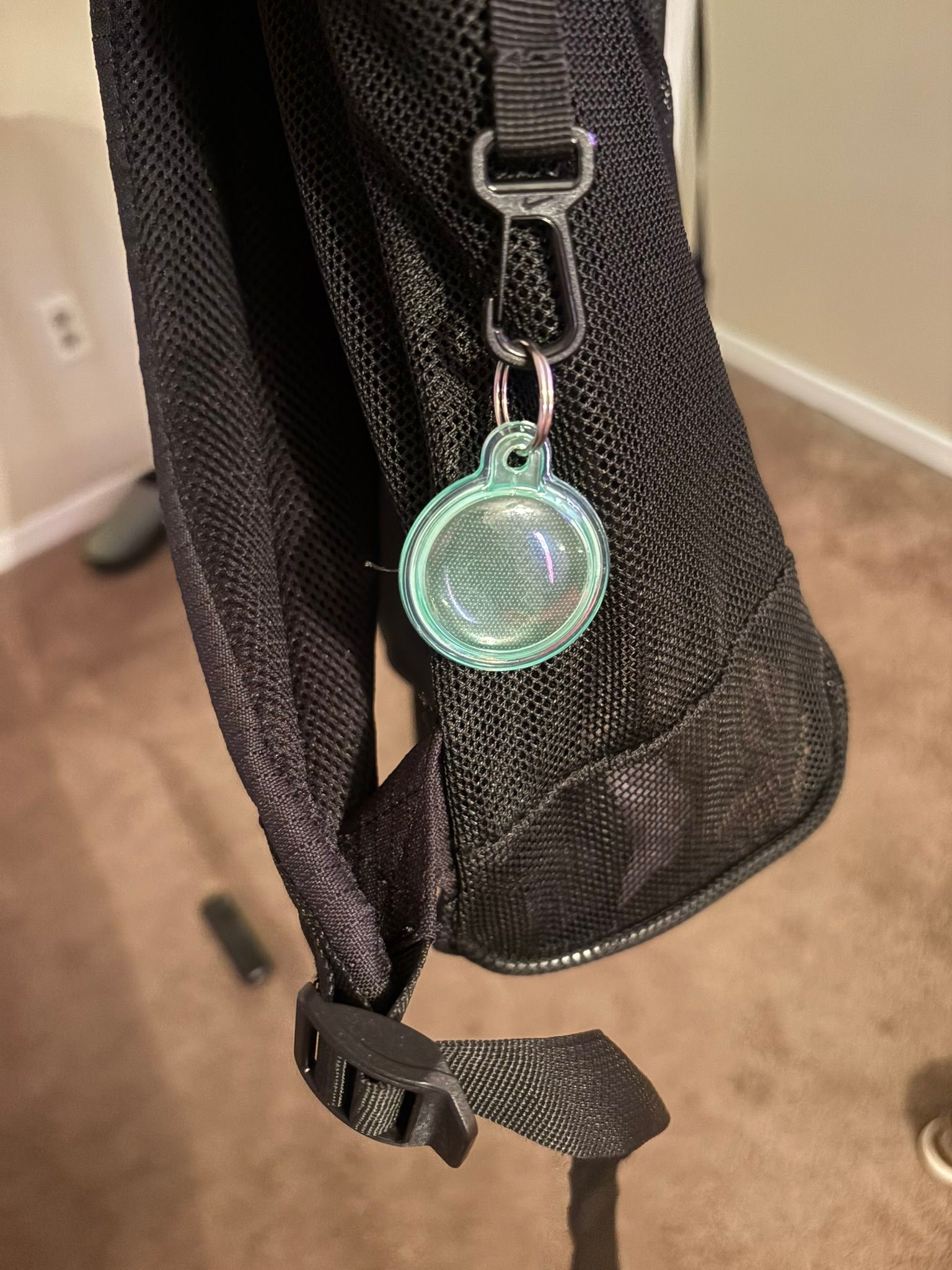 air tag in kids backpack Bingcok Airtag Hidden Holder for with Invisible Pin, 4 Pack Im not the only one