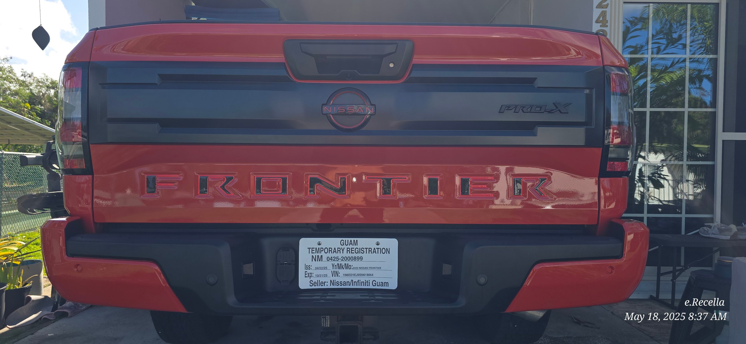3D Raised Domed Tailgate Letters For Nissan Frontier 2022-2024 - Black/Orange/Red/Blue/Chrome Options 12 thumbnail image