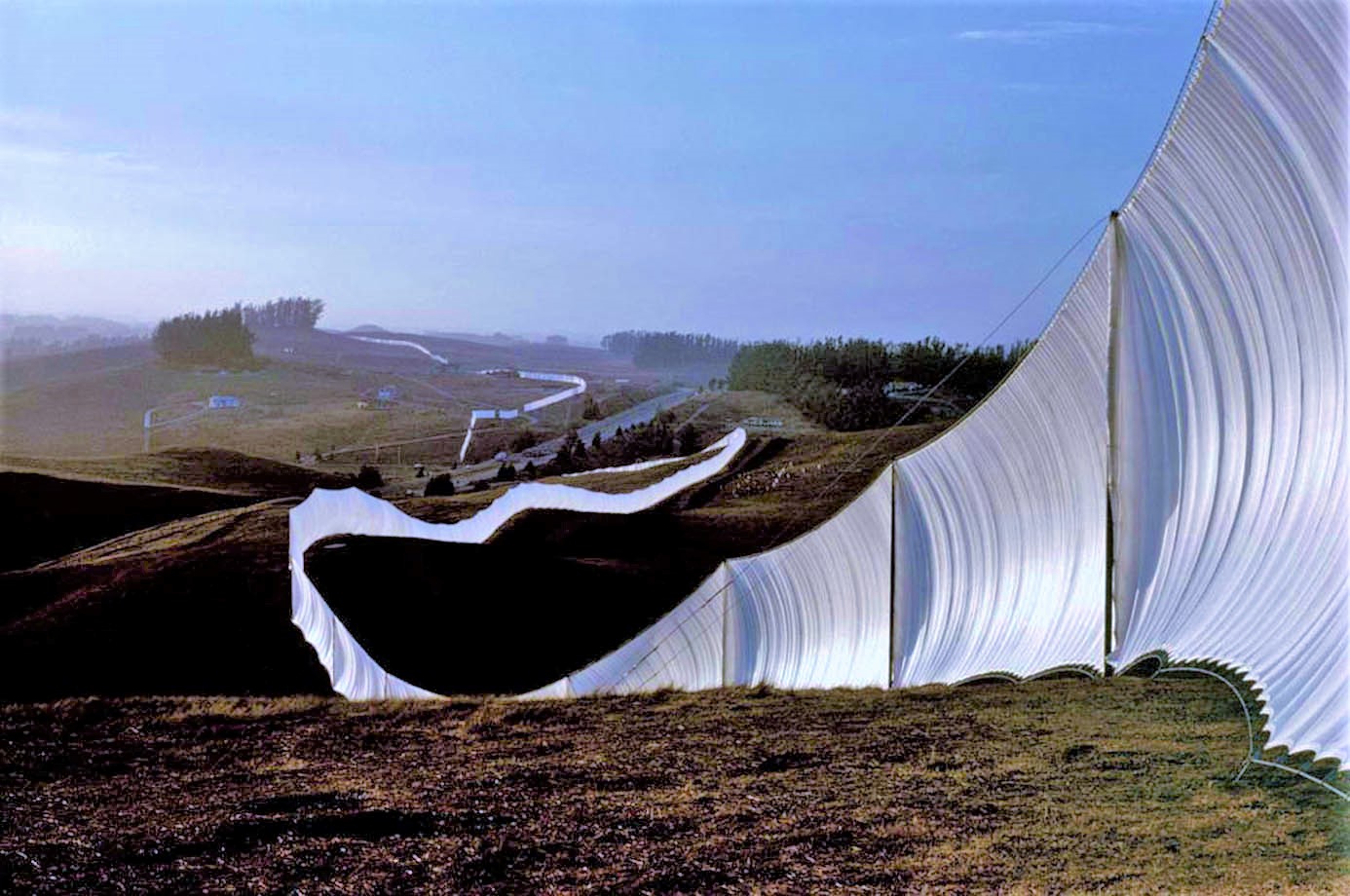 Christo's Running Fence art piece in California