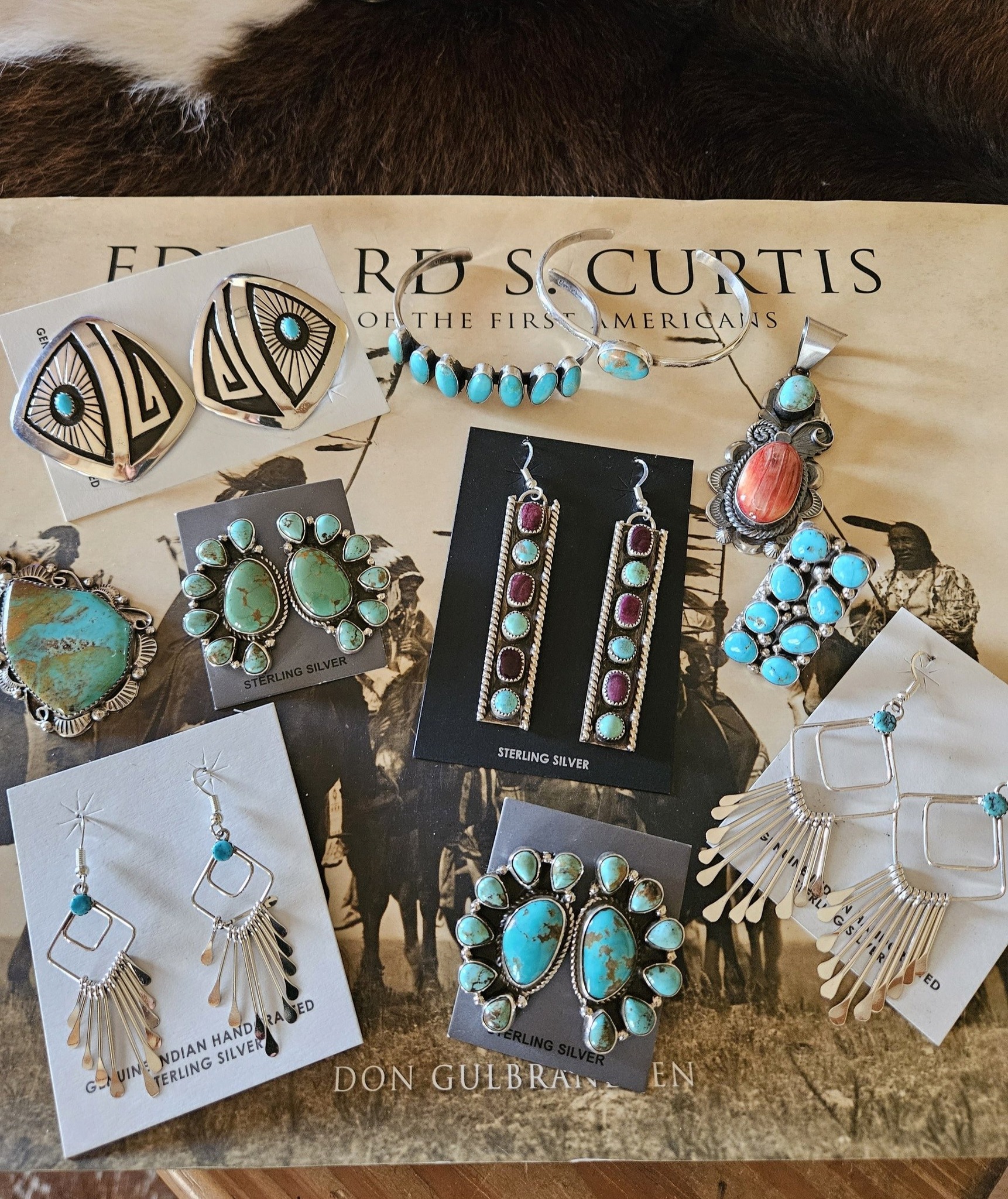 Certified Authentic Navajo .925 Sterling Silver & Natural Turquoise Earrings | Handcrafted Native American Dangle Earrings
