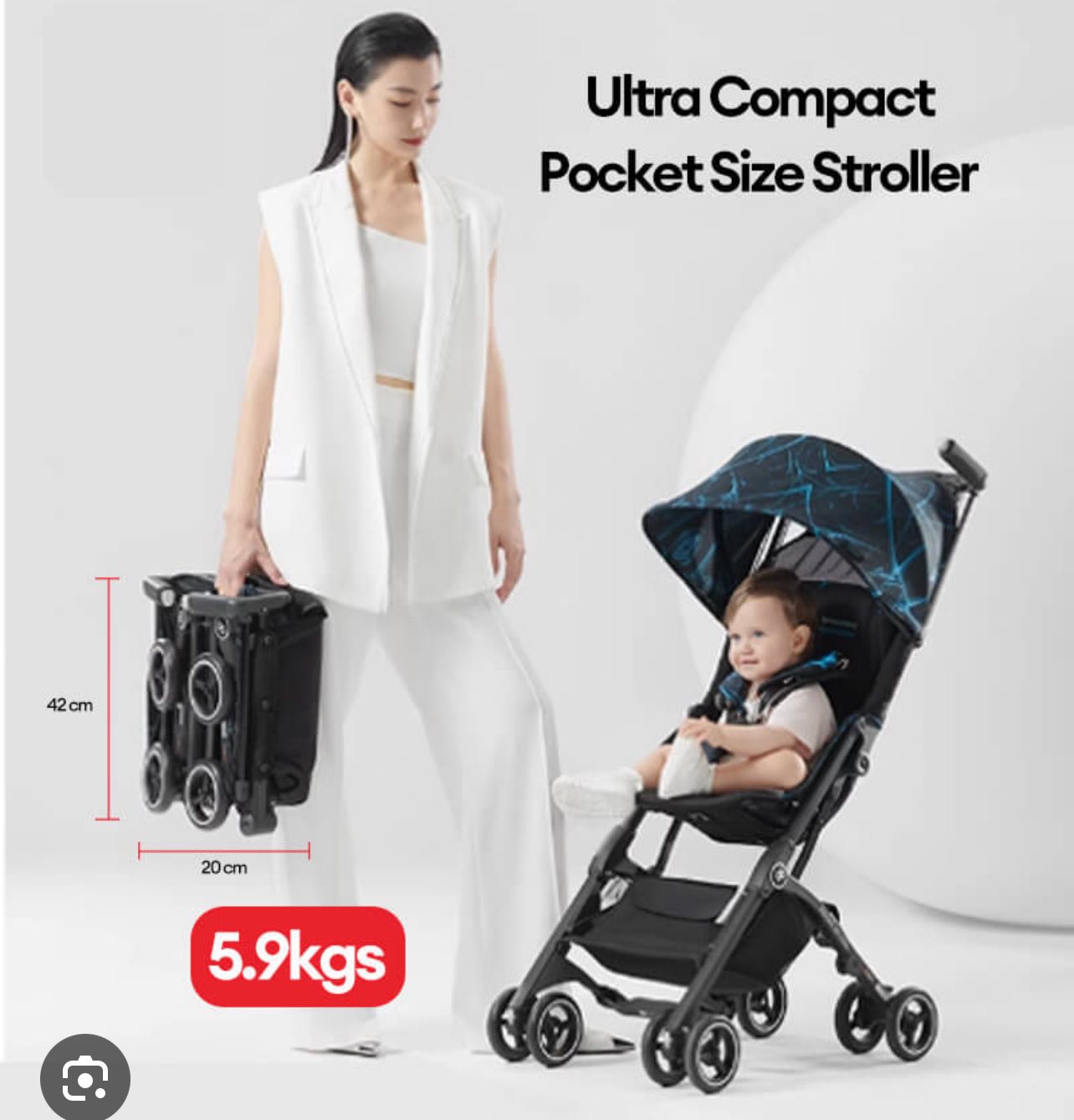 uppababy g lite or g luxe Lightweight Stroller Rental 35 Infant Car Britax F7 2.0 to 55 lbs Color:Smoke Pearl Lam
