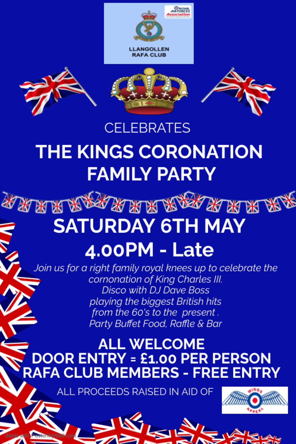 Come and join us from 4pm tomorrow... - RAFA Club Llangollen | Facebook