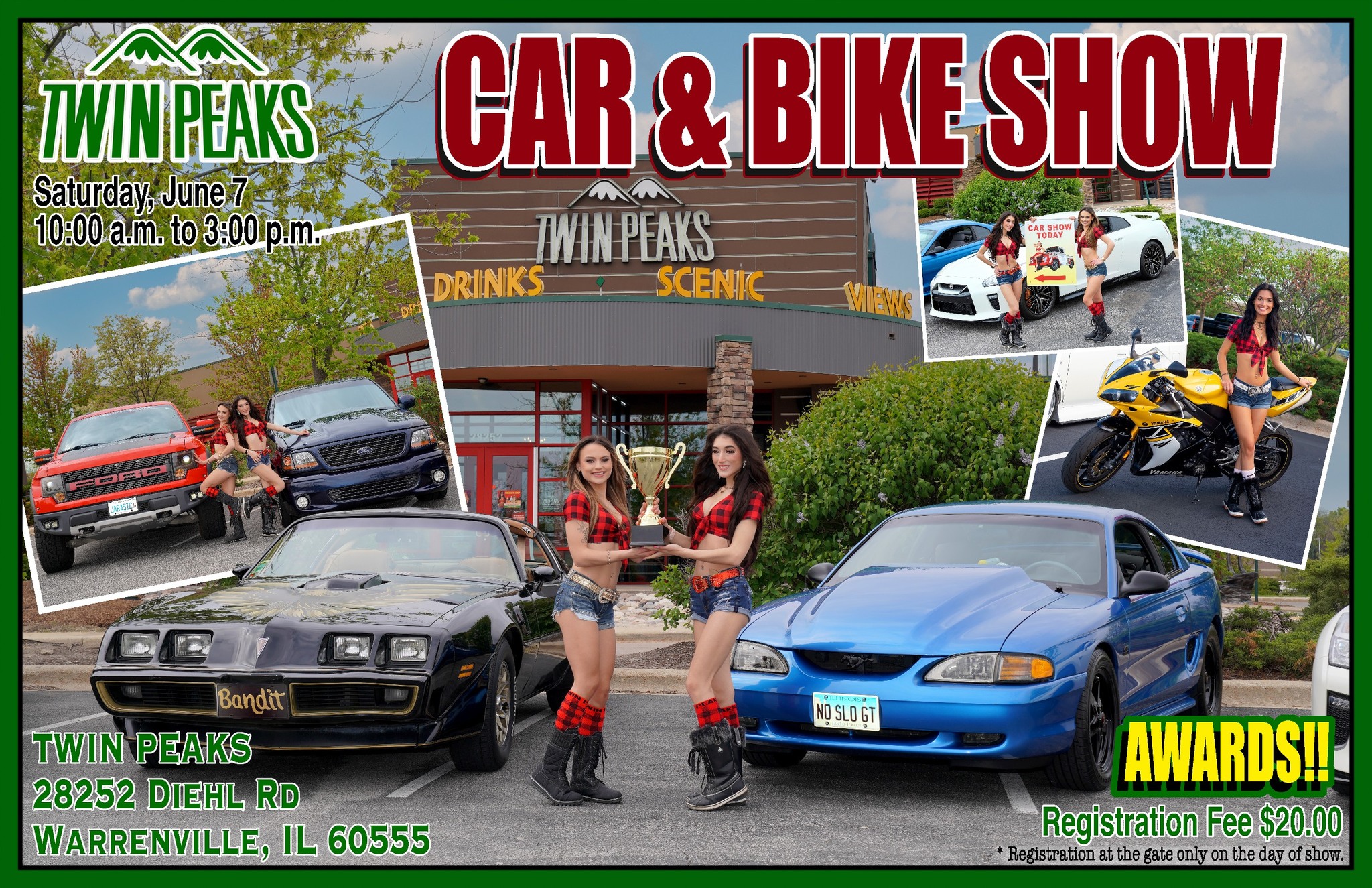 Win cash prizes at 7 Clans Casino Warroad bike and car show