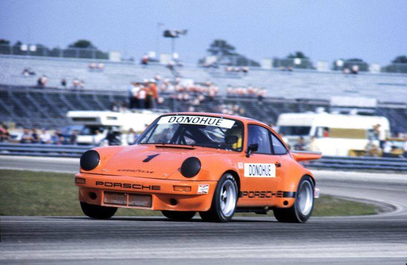 Photo Vintage Porsche 911 Carrera RSR Richard Petty IROC Riverside 1973 - Occasion