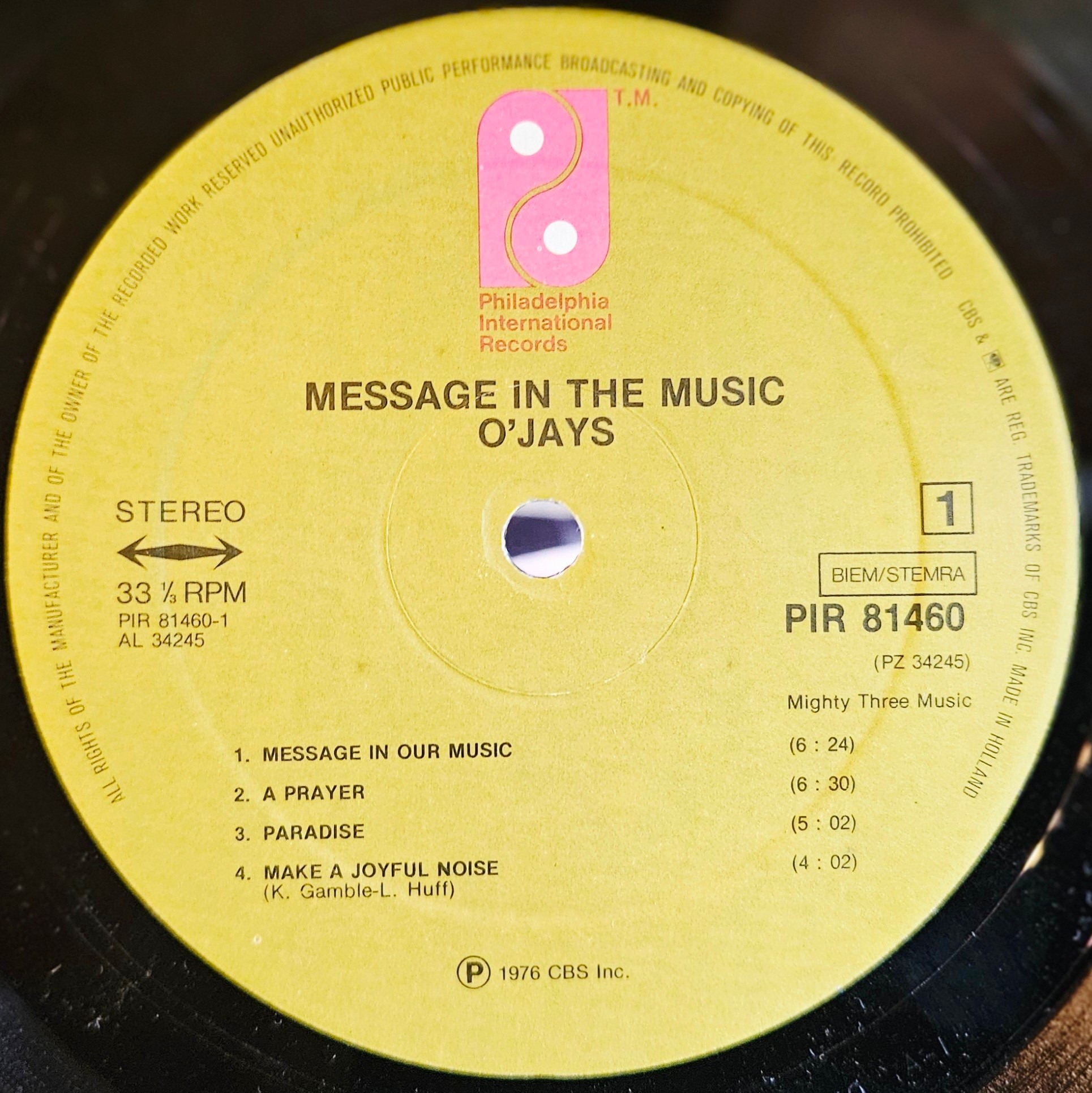 The O'Jays' Message in the Music LP review