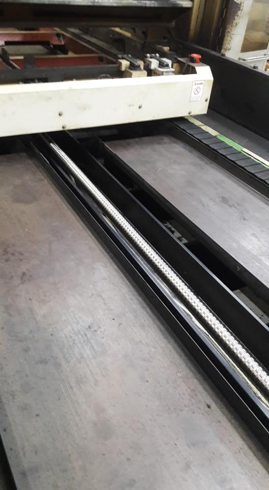 เปลี่ยน bellow กันฝุ่น ML3015LVP Repair ball screw X,Y Axis. ML3015HV ...