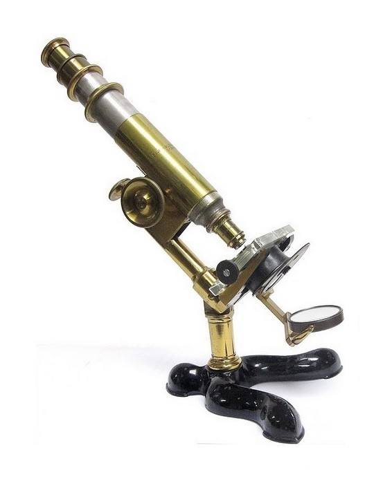The microscope is signed on the tube... - Antique Microscopes