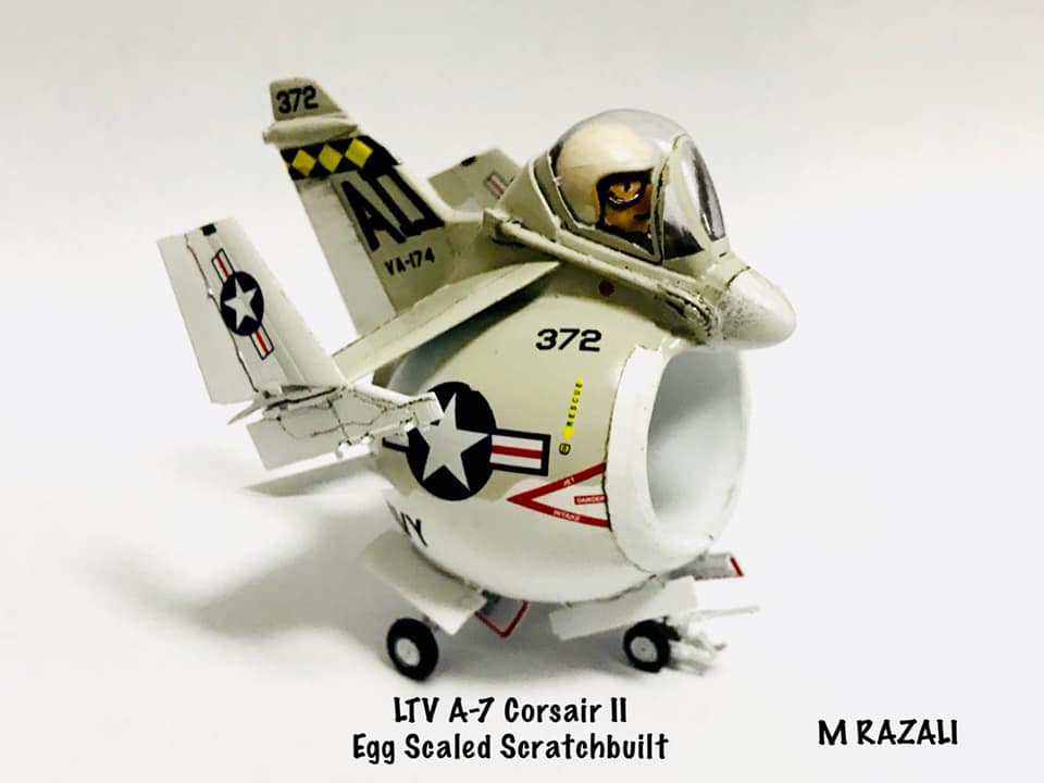 Scratchbuilt 1/72 scale A-7 Corsair II model using Tamiya parts
