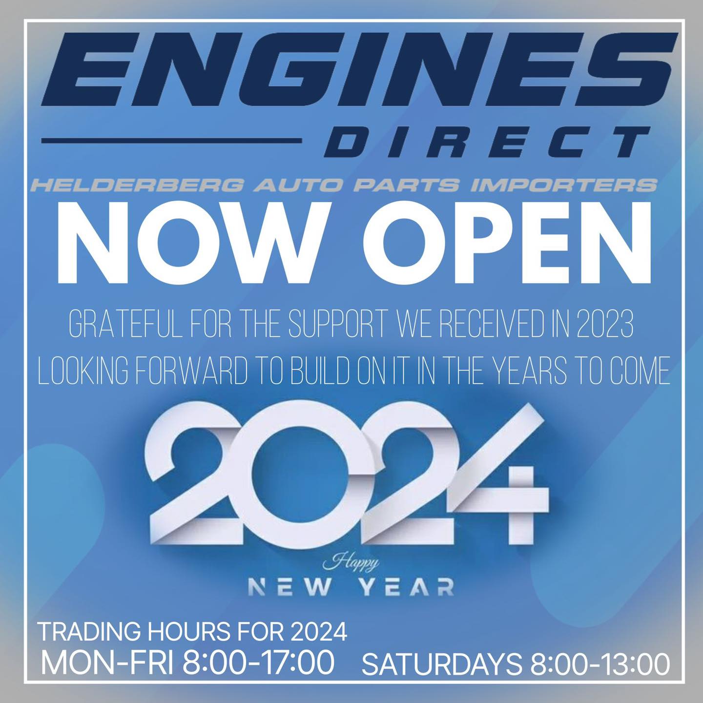 We are open for business!... - Engines Direct - Helderberg