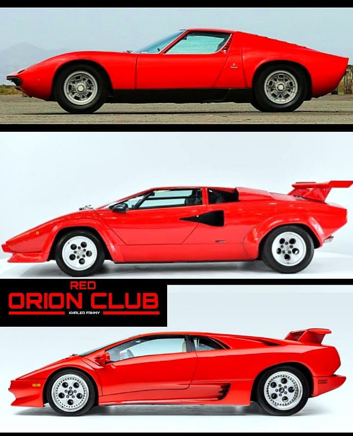 Lamborghini Miura, Countach and Diablo.