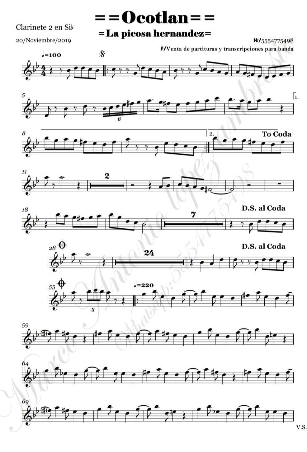 Tavo Partituras - PARTITURA DISPONIBLE!! •Ocotlan - Banda... | Facebook