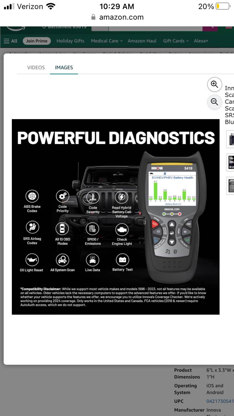 Innova 5410 Diagnostic Scan Tool - Measuring Tools & Sensors ...
