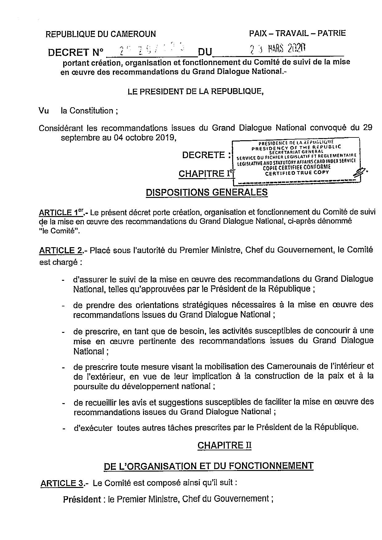 Major National Dialogue / Grand Dialogue National