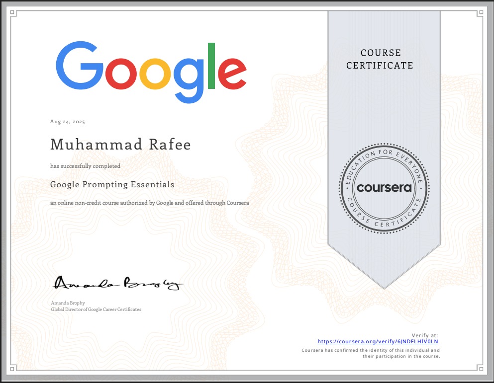Muhammad Rafee - I have successfully completed the Google... | Facebook