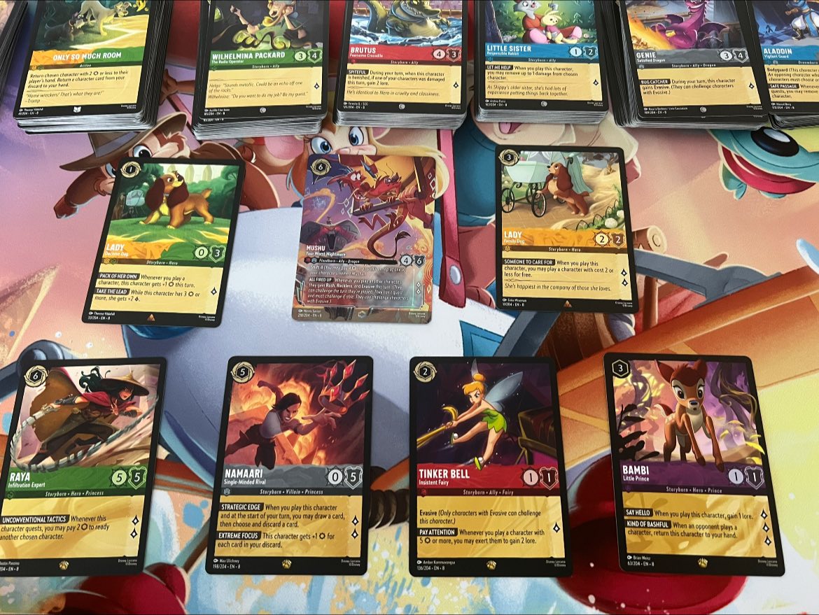 My Mushu card art is part of the D23 Disney Lorcana TCG box