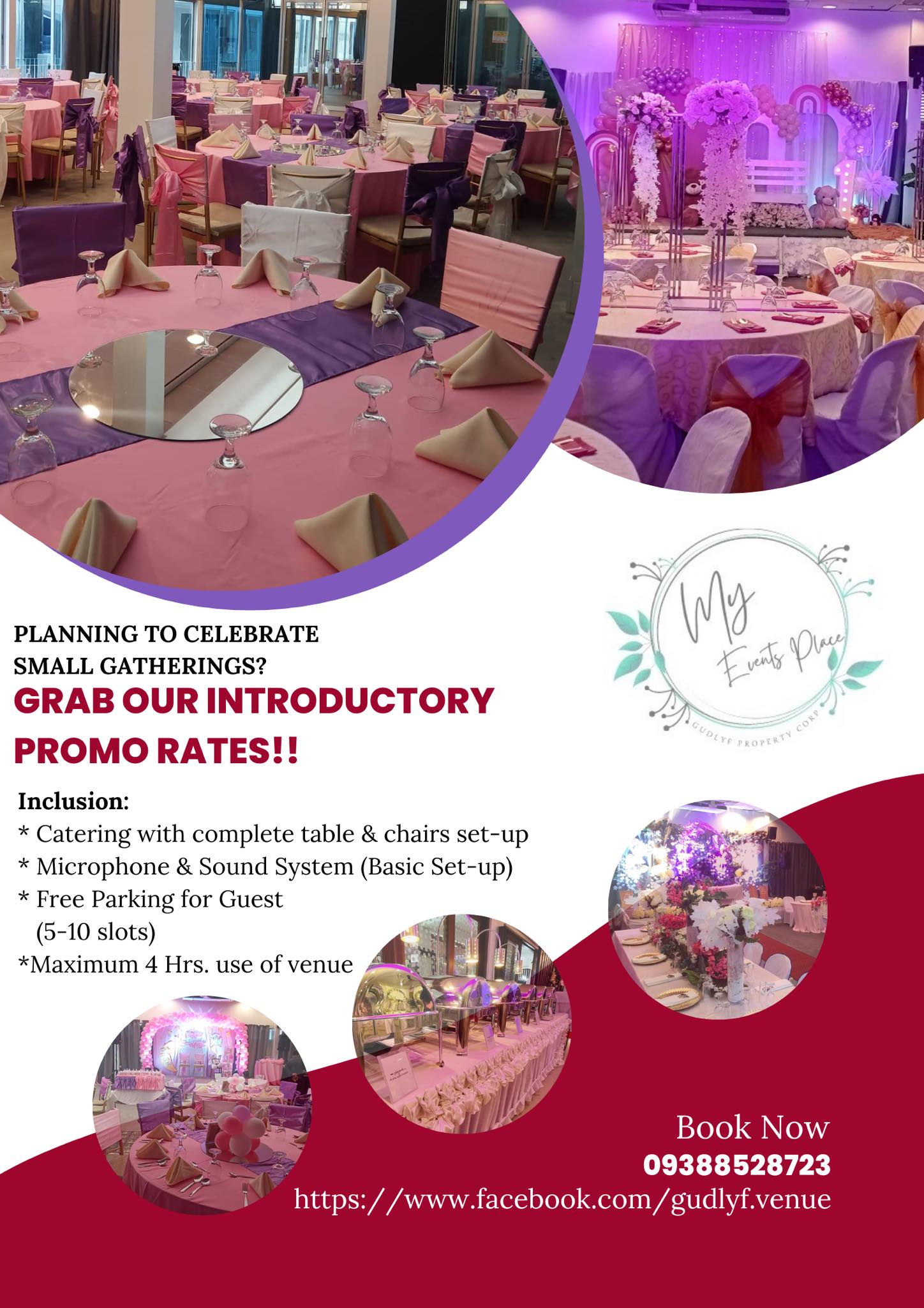 MY EVENT PLACE - MY EVENT PLACE Inclusion: * Catering...