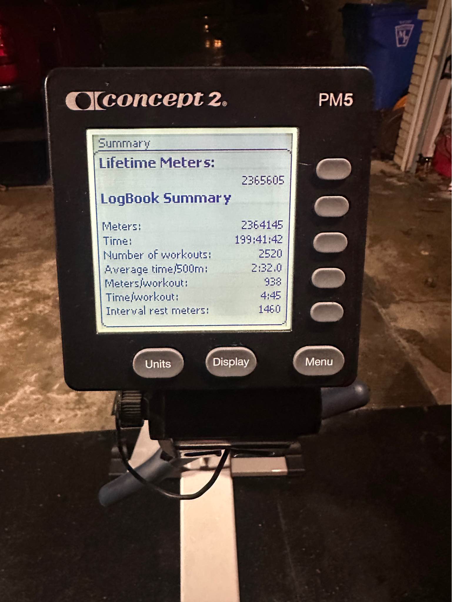Concept 2 model E PM5 monitor indoor rower - Rowing Machines - Mount ...