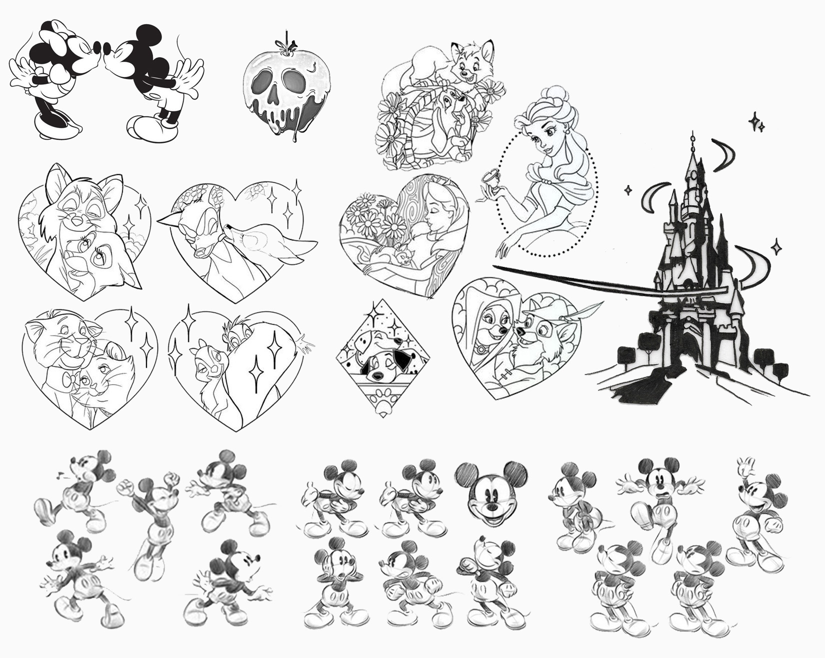 Tatouage Disney Noir Et Blanc