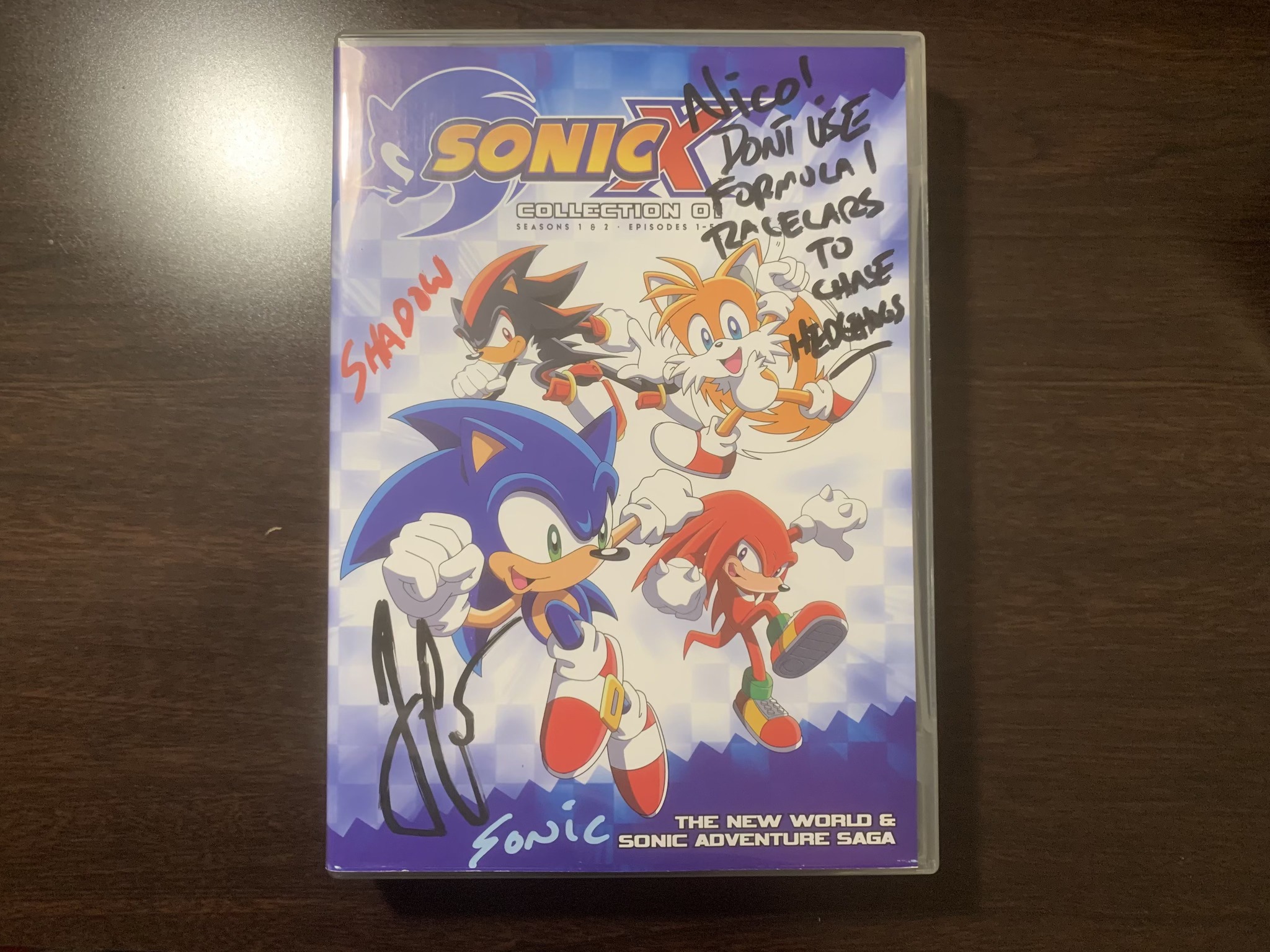 Signed Sonic X DVD set by Jason Griffith