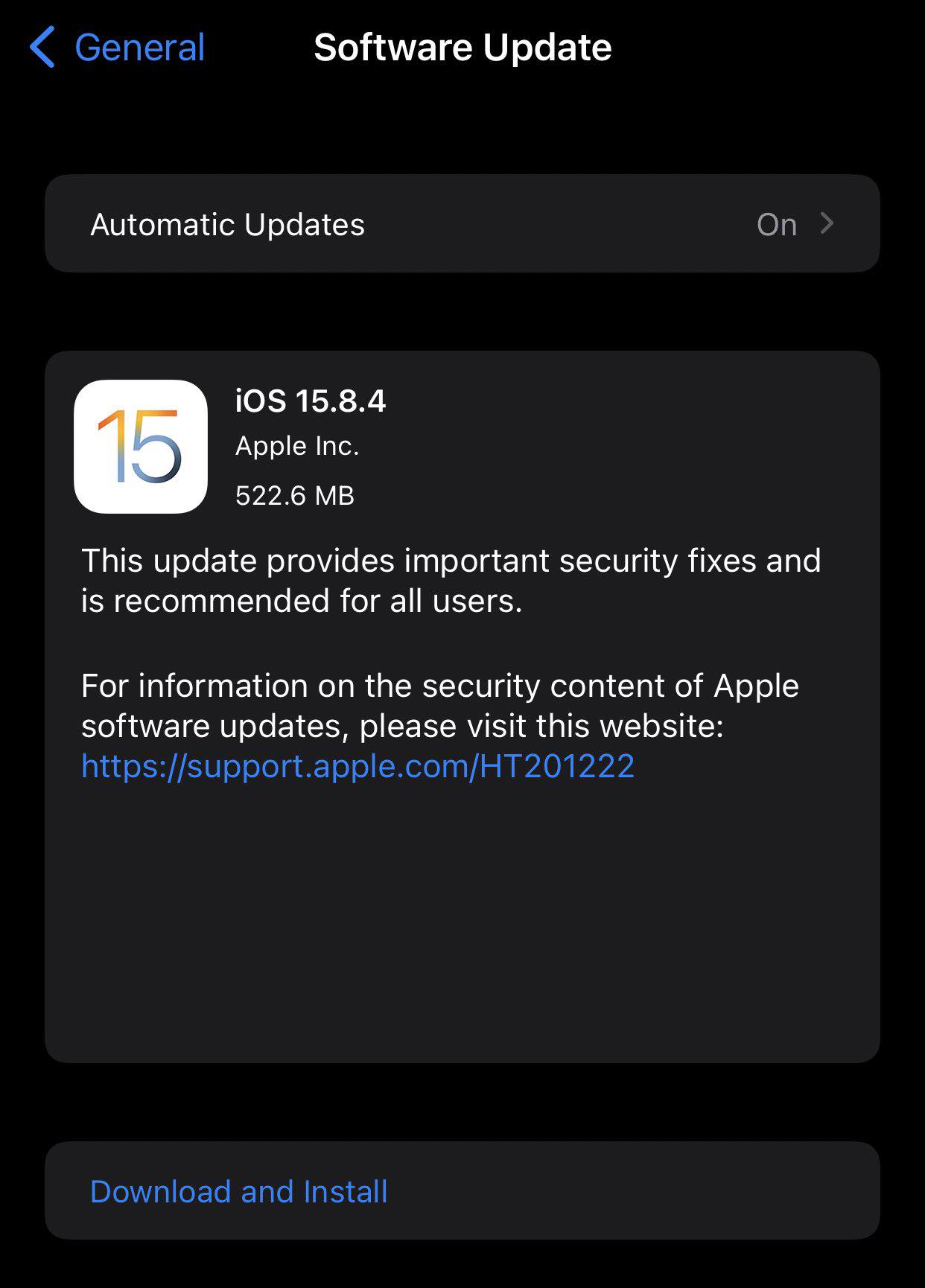 ☆☆☆8/15プロフ変更✩☆☆ in case you missed Apple  released iOS 15.8.4 for 10 year old