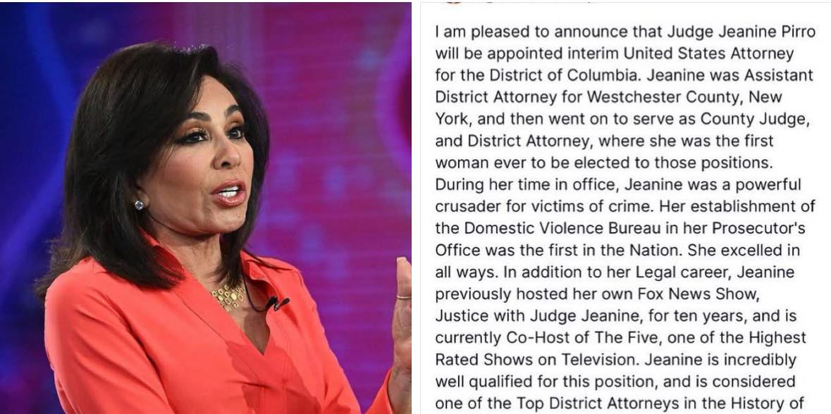 Thomas DeVore - BREAKING: Judge Jeanine Pirro selected as... | Facebook