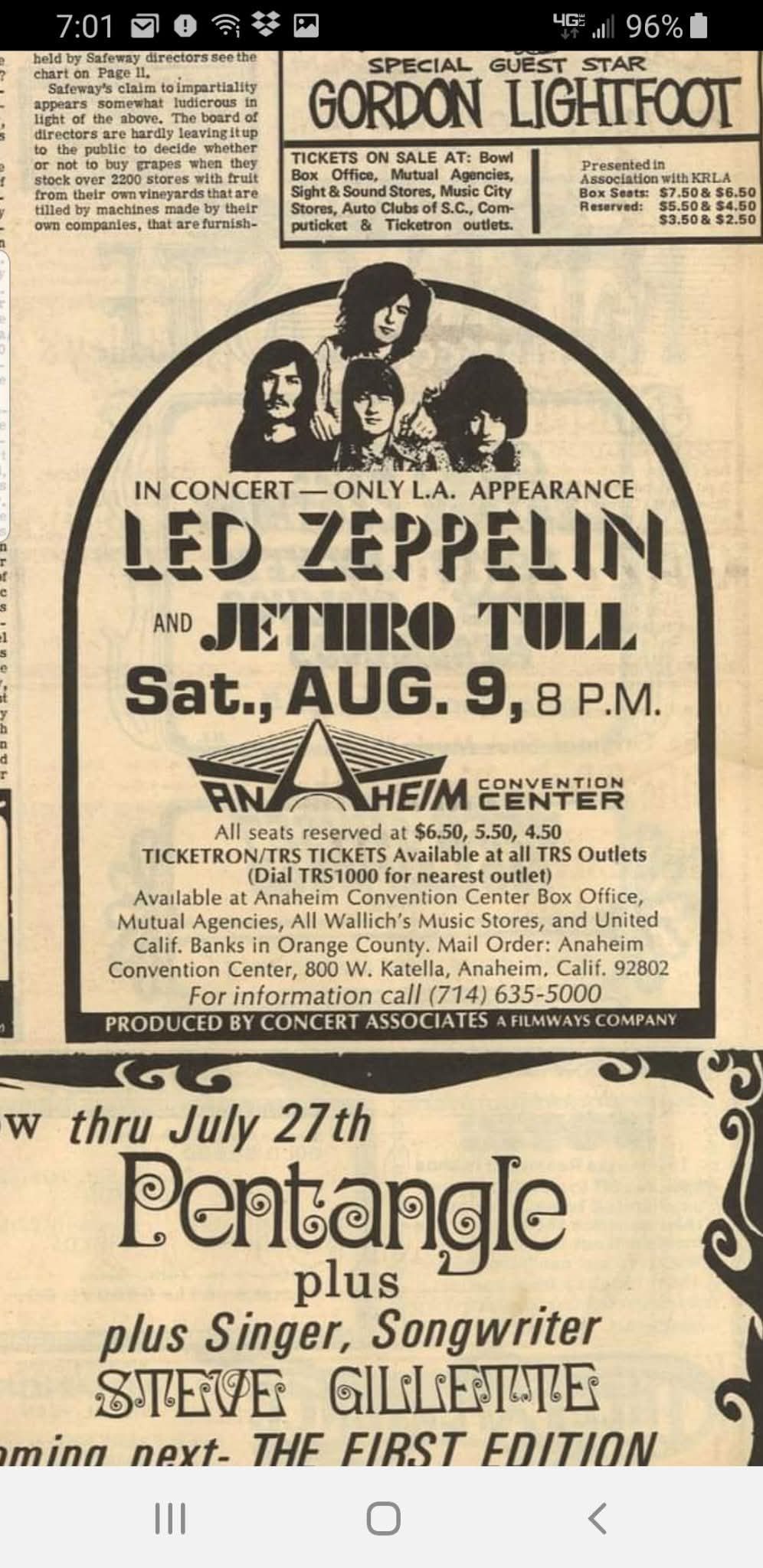 On this day in 1969, Led Zeppelin played the Earl Warren